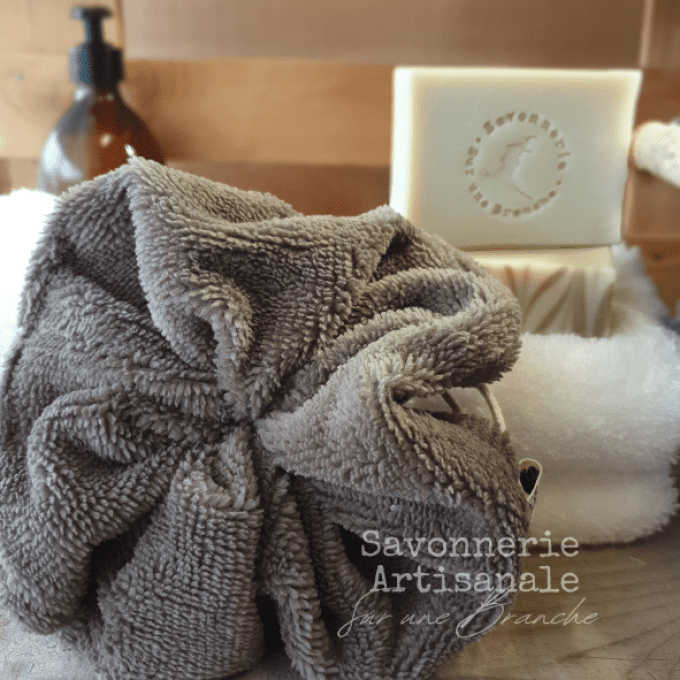 Fleur de douche en coton de bambou bio
