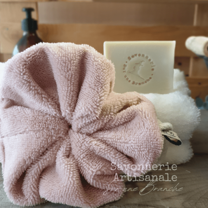 Fleur de douche en coton de bambou bio