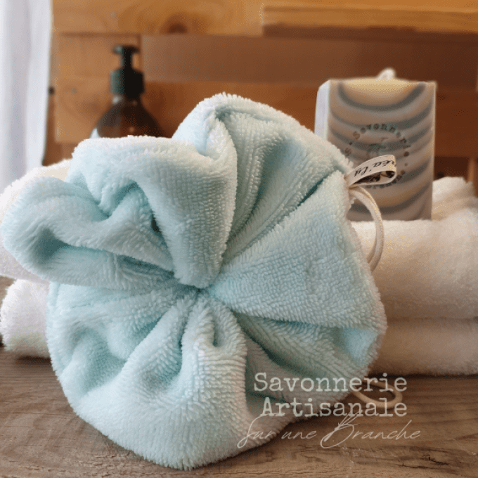 Fleur de douche en coton de bambou bio