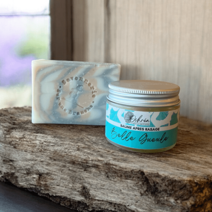 baume apres rasage naturel calendula lavande et savon coffret soin homme peau apaisée