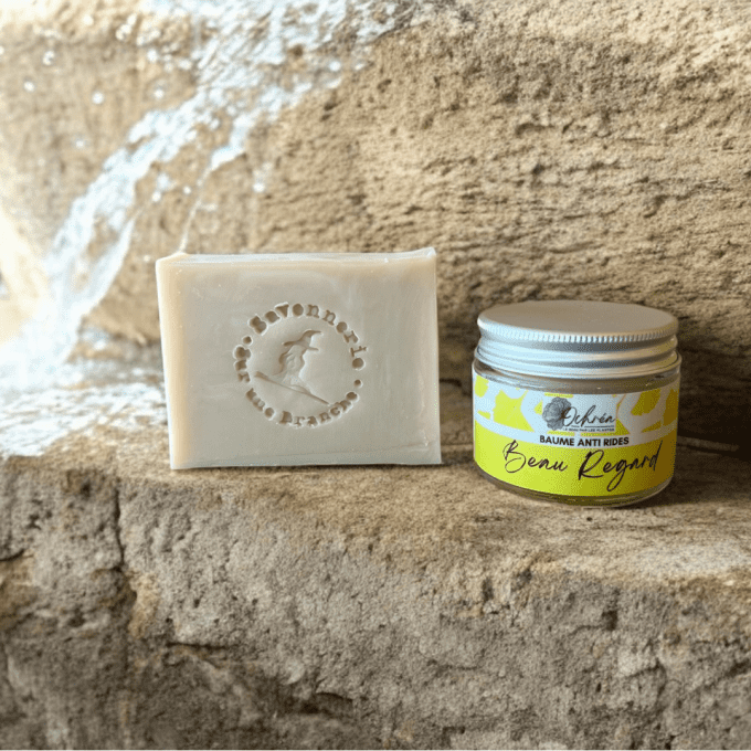 baume visage immortelle et savon argile rose coffret soin visage naturel anti rides géranium rosat