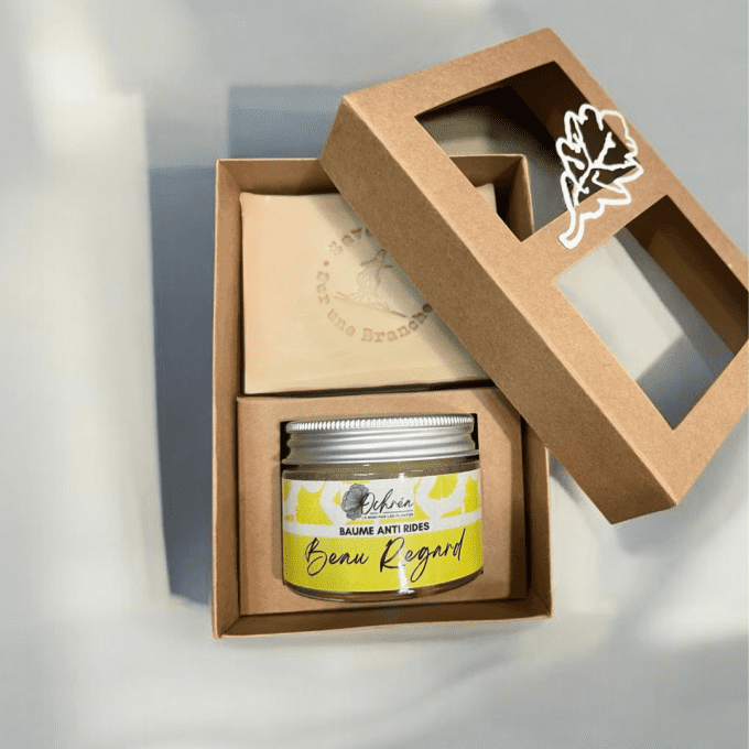 coffret rituel visage beau regard savon argile rose et baume anti rides immortelle géranium rosat ar