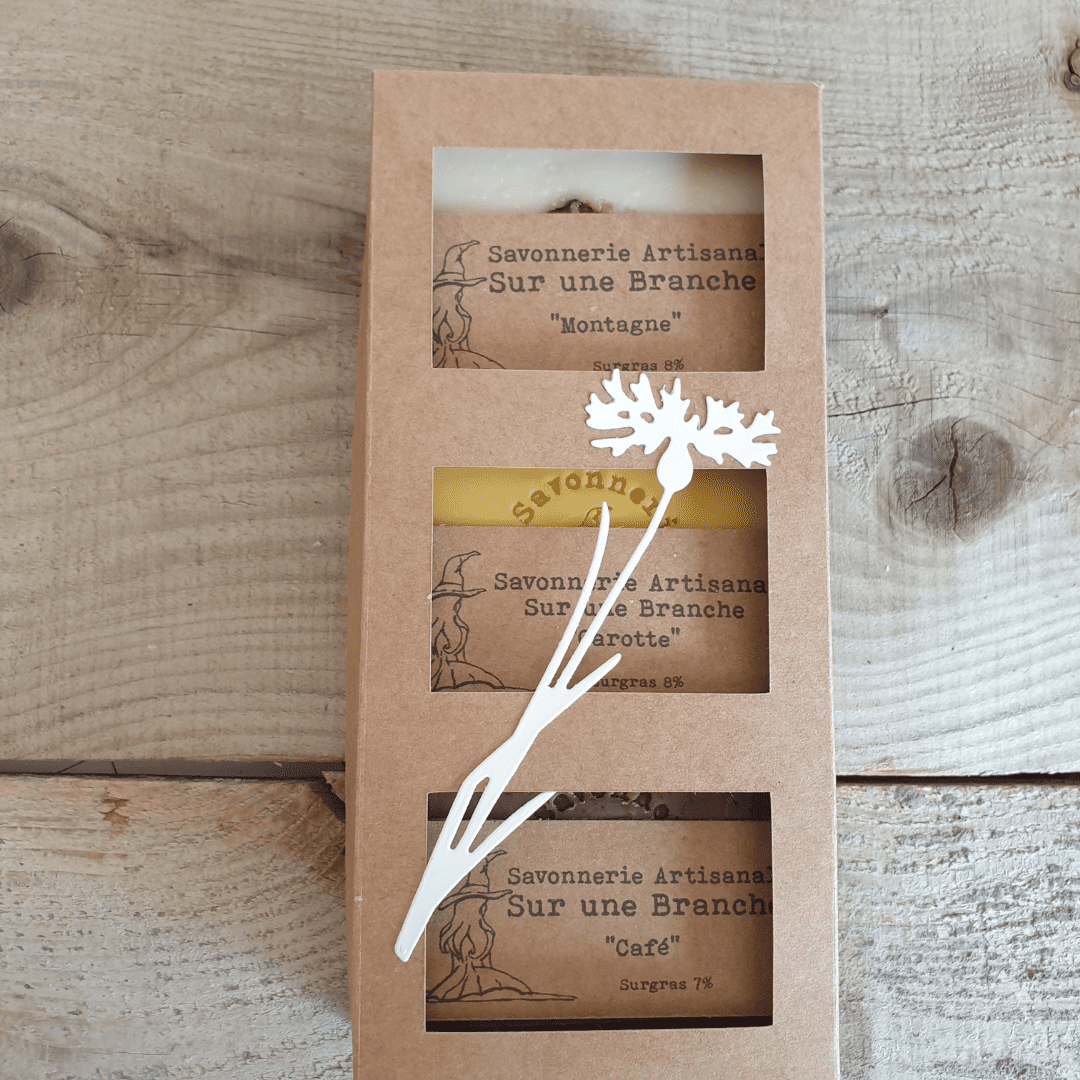 3 Savons en Coffret Bois