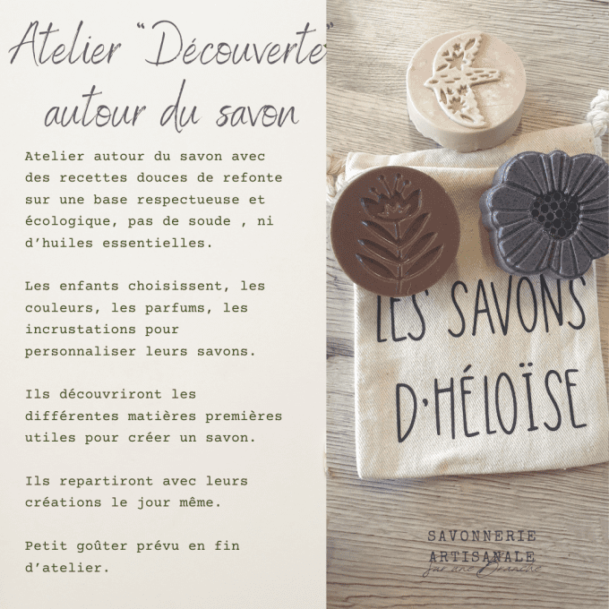 Chèque cadeau pour un atelier savon "découverte" enfant