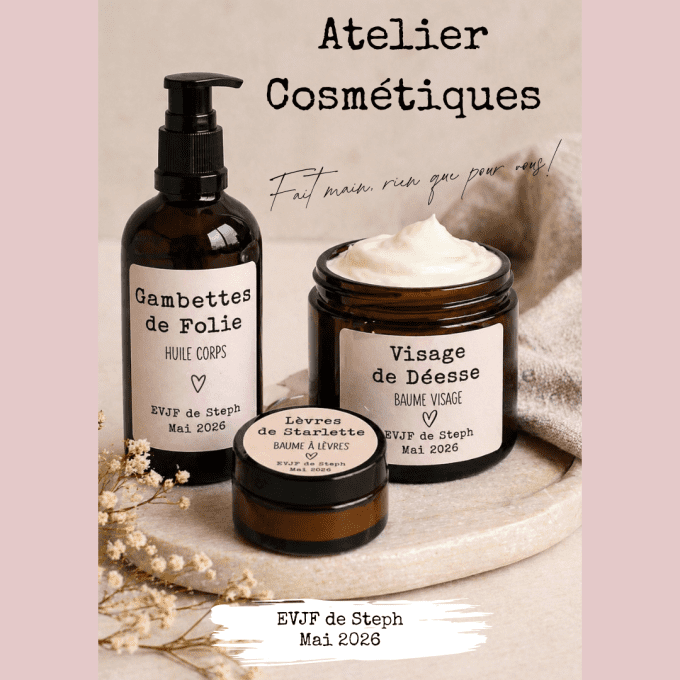 Atelier cosmétique naturel EVJF avec créations personnalisées réalisées à la savonnerie Sur une Bran