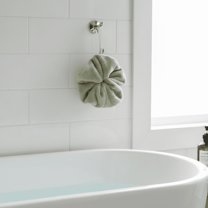 Fleur de douche en coton de bambou bio