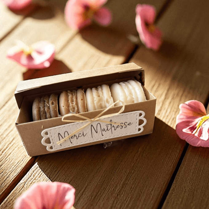 Coffret cadeaux 4 macarons-savons