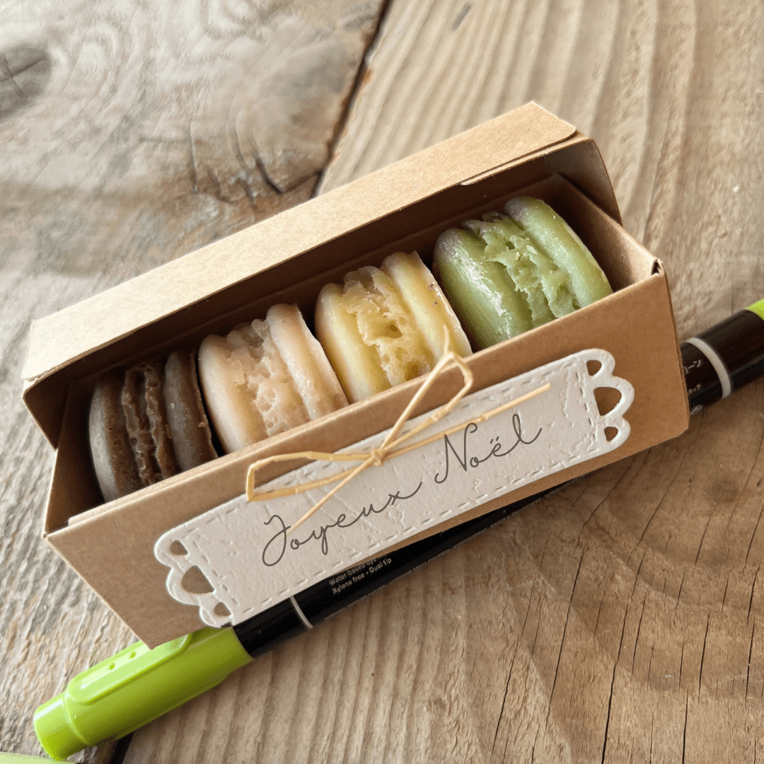 Coffret cadeaux 4 macarons-savons