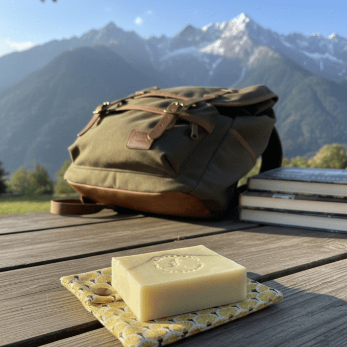 pochette savon solide voyage randonnée accessoire zéro déchet