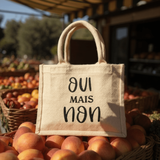Sac en toile de jute – petit modèle personnalisable